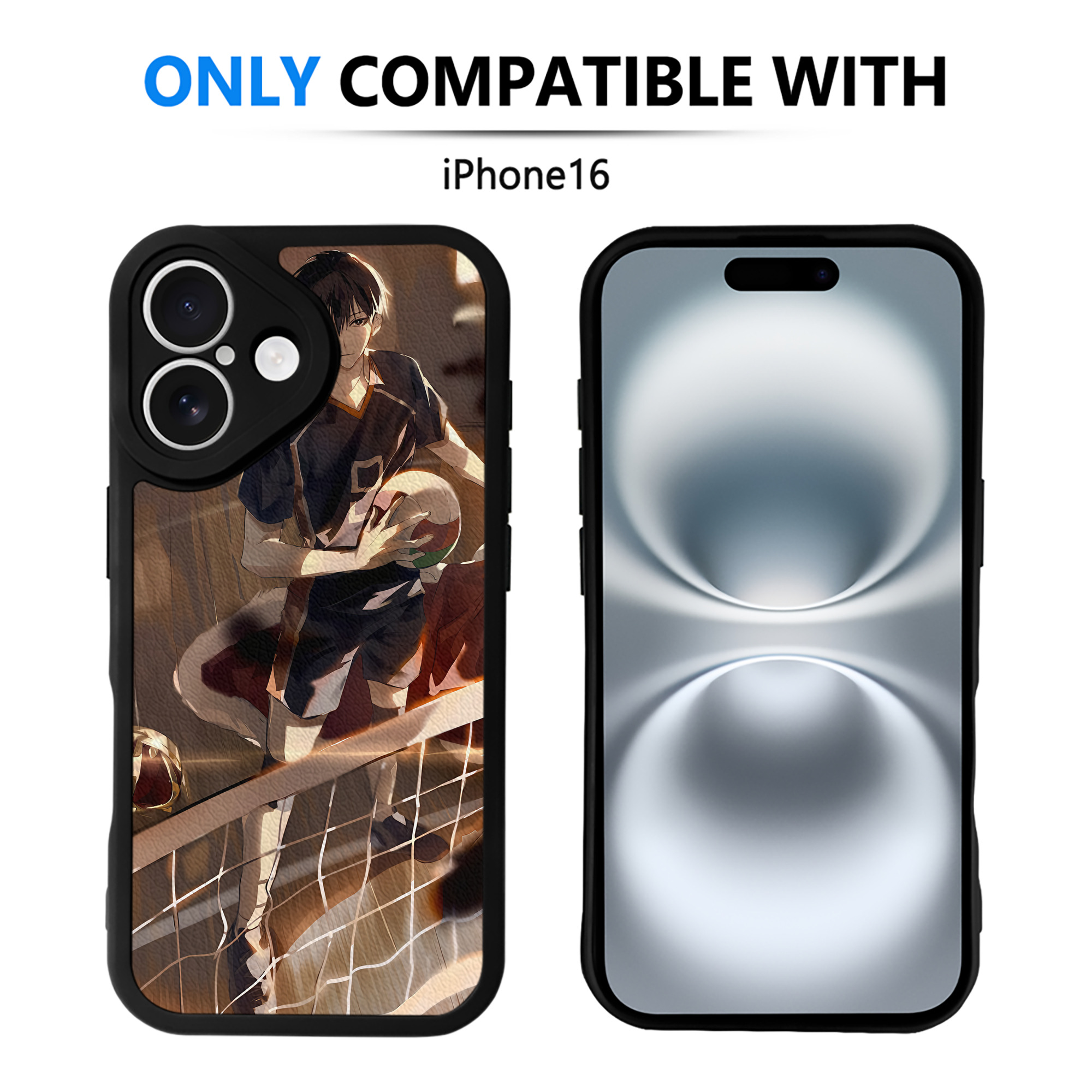 （画像用） ハイキュー!! Haikyu!! 【iPhone 16シリーズ対応】シリコンスマホケース（レザー調） 材質：シリコン